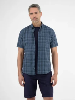 LERROS Herren Karohemd in blau