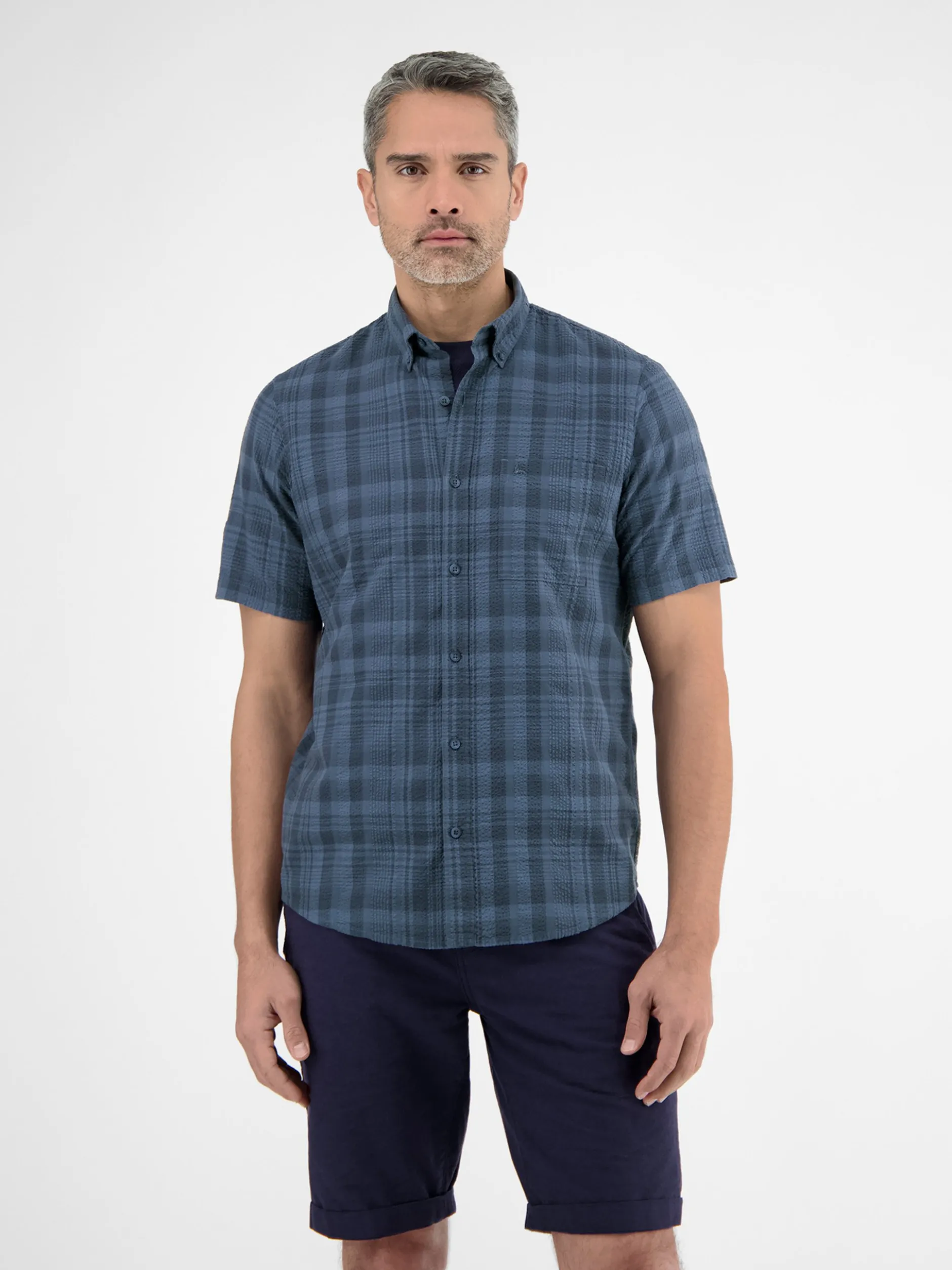 LERROS Herren Karohemd in blau