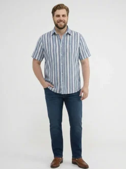 LERROS Herren Kurzarmhemd in blau