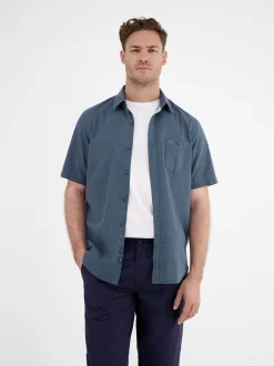 LERROS Herren Kurzarmhemd in blau
