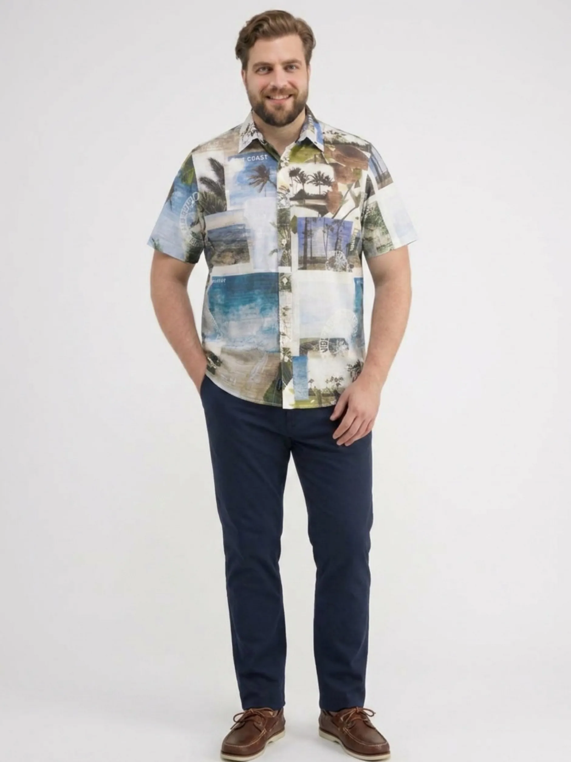 LERROS Herren Kurzarmhemd in blau