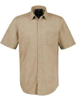 LERROS Herren Kurzarmhemd in beige