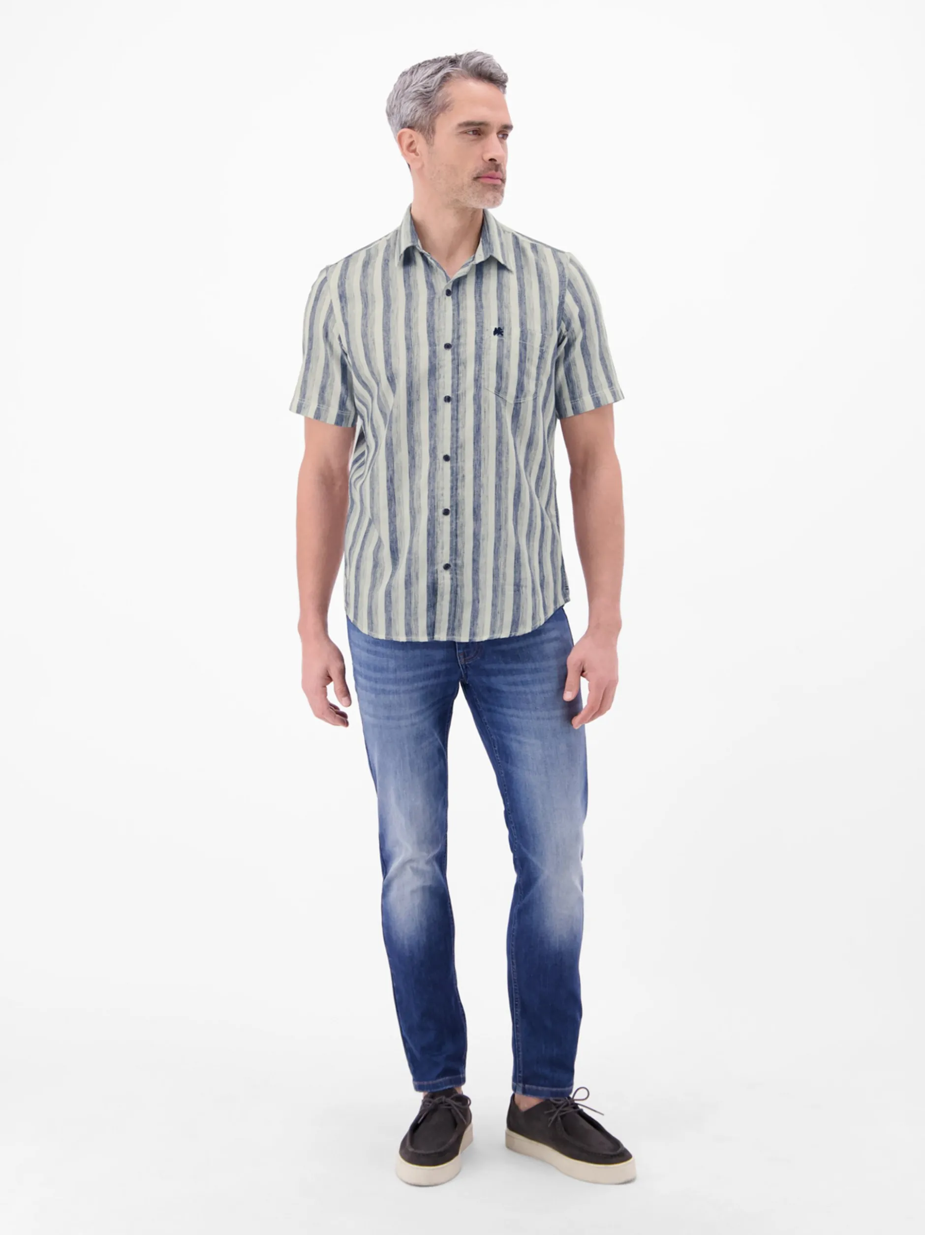 LERROS Herren Kurzarmhemd in blau