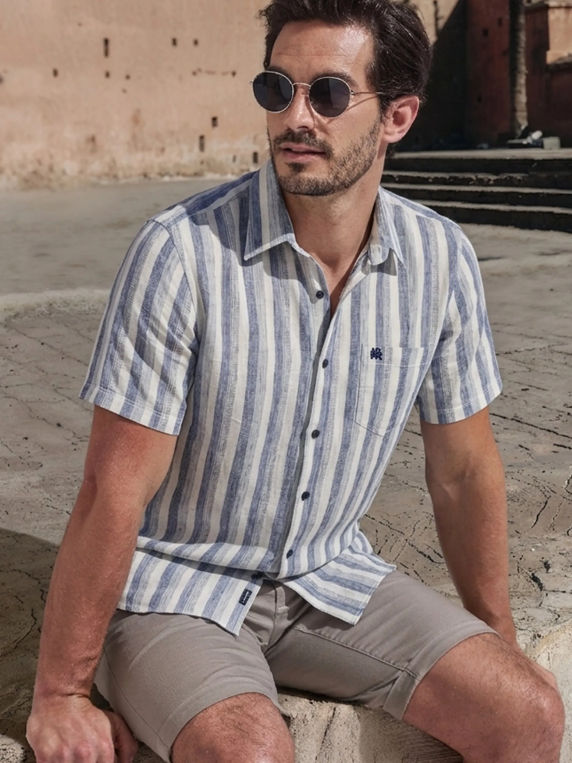 LERROS Herren Kurzarmhemd in blau