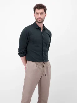 LERROS Herren Langarmhemd in blau