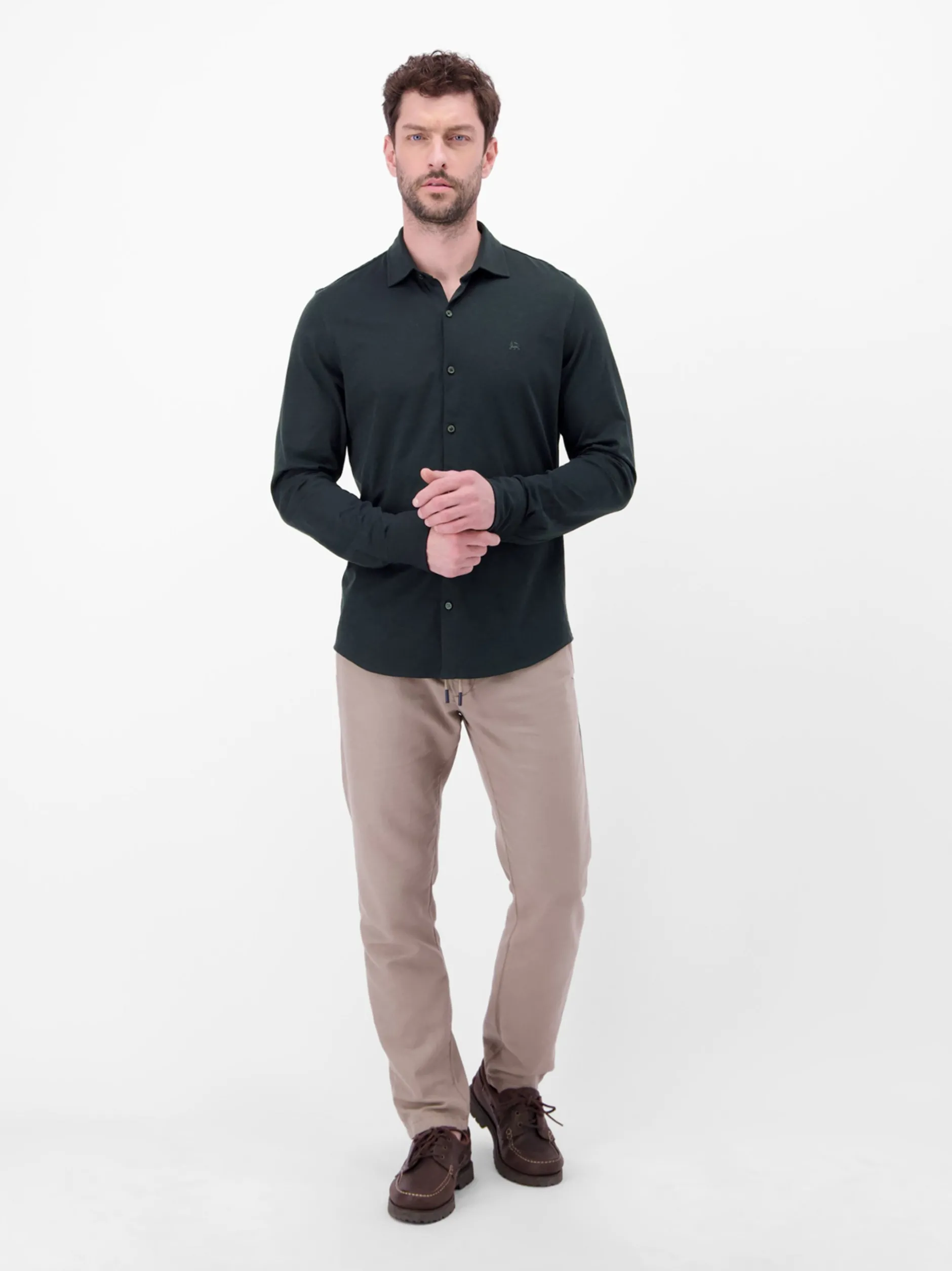 LERROS Herren Langarmhemd in blau
