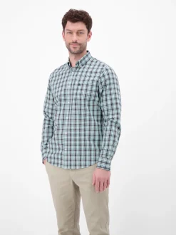 LERROS Herren Langarmhemd in blau
