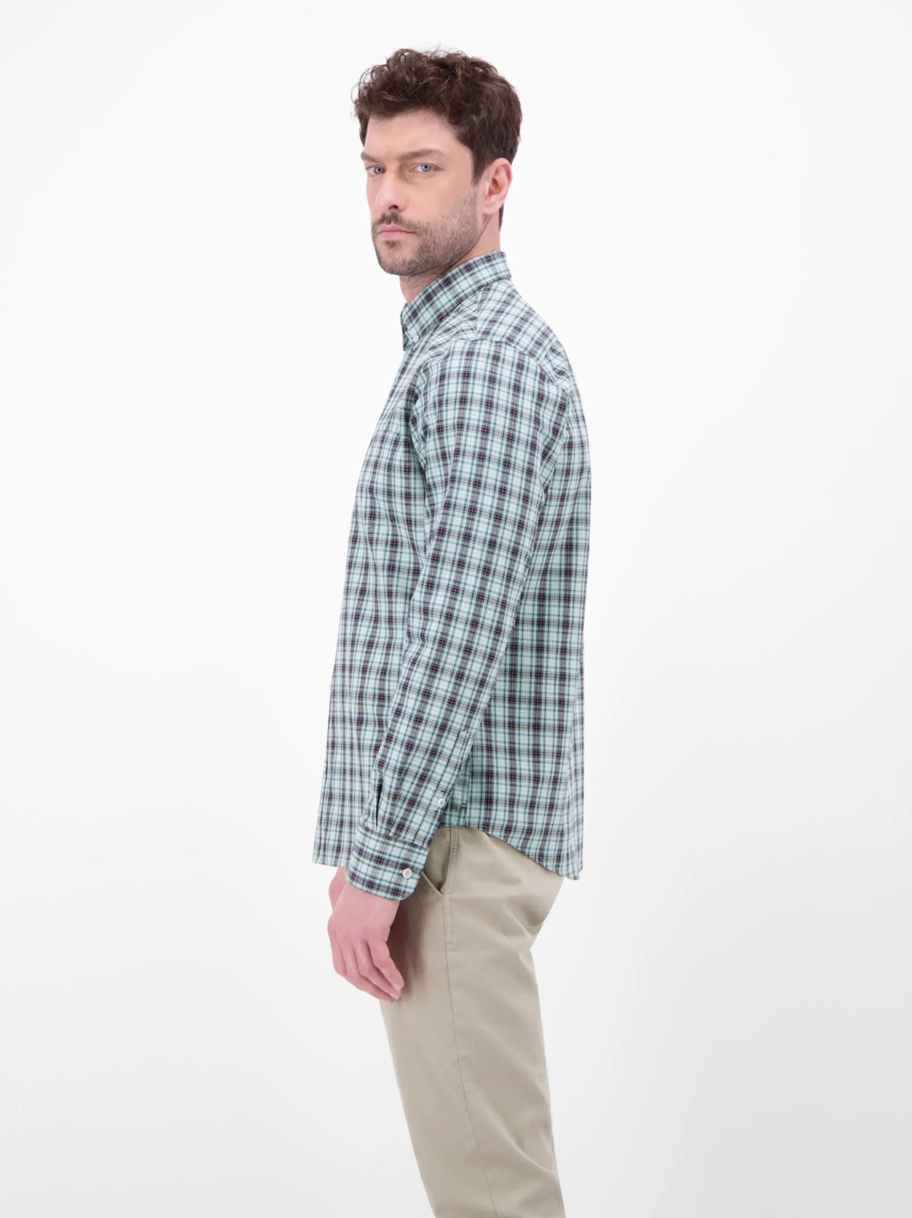 LERROS Herren Langarmhemd in blau