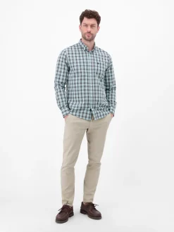 LERROS Herren Langarmhemd in blau