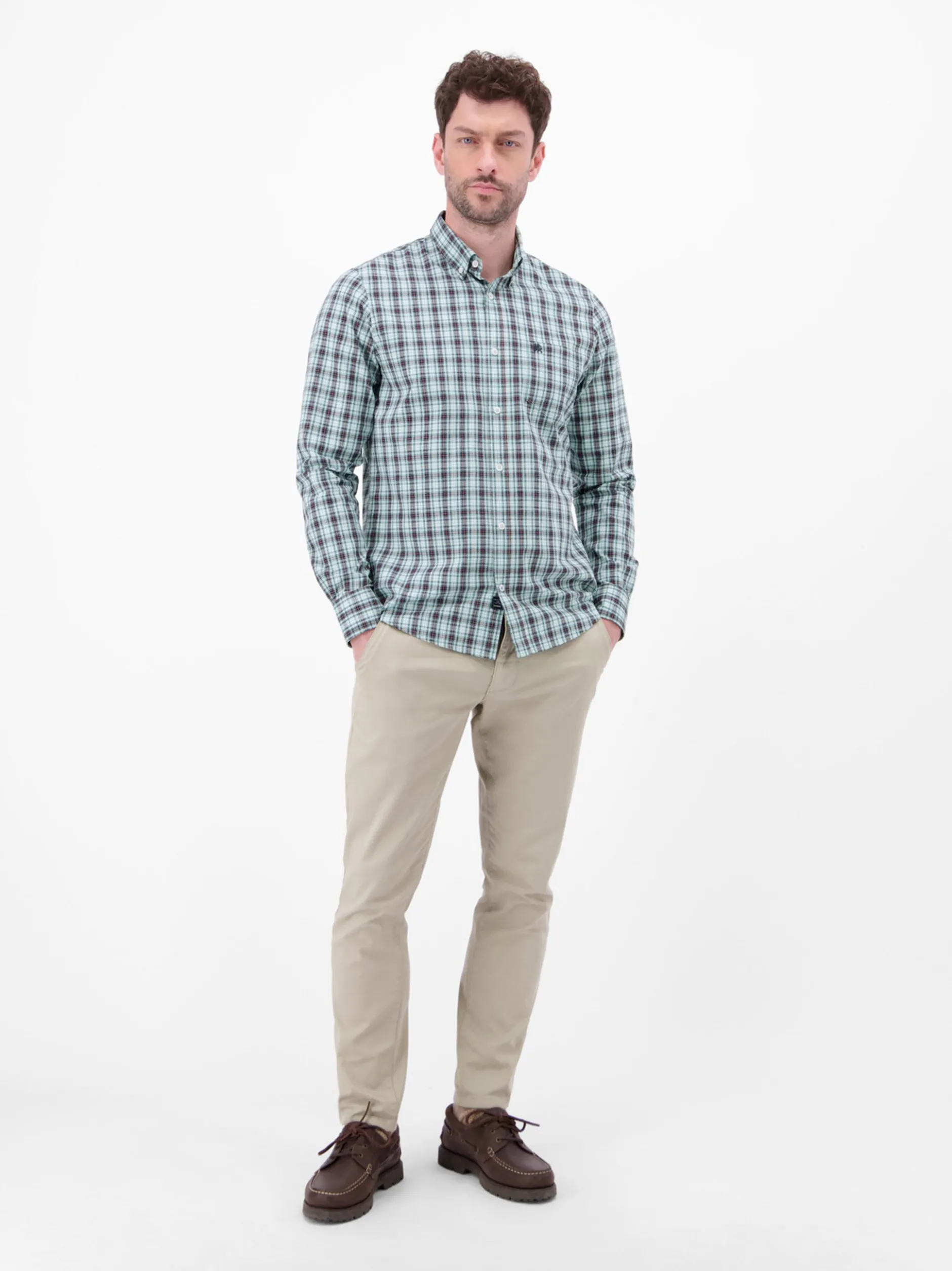 LERROS Herren Langarmhemd in blau