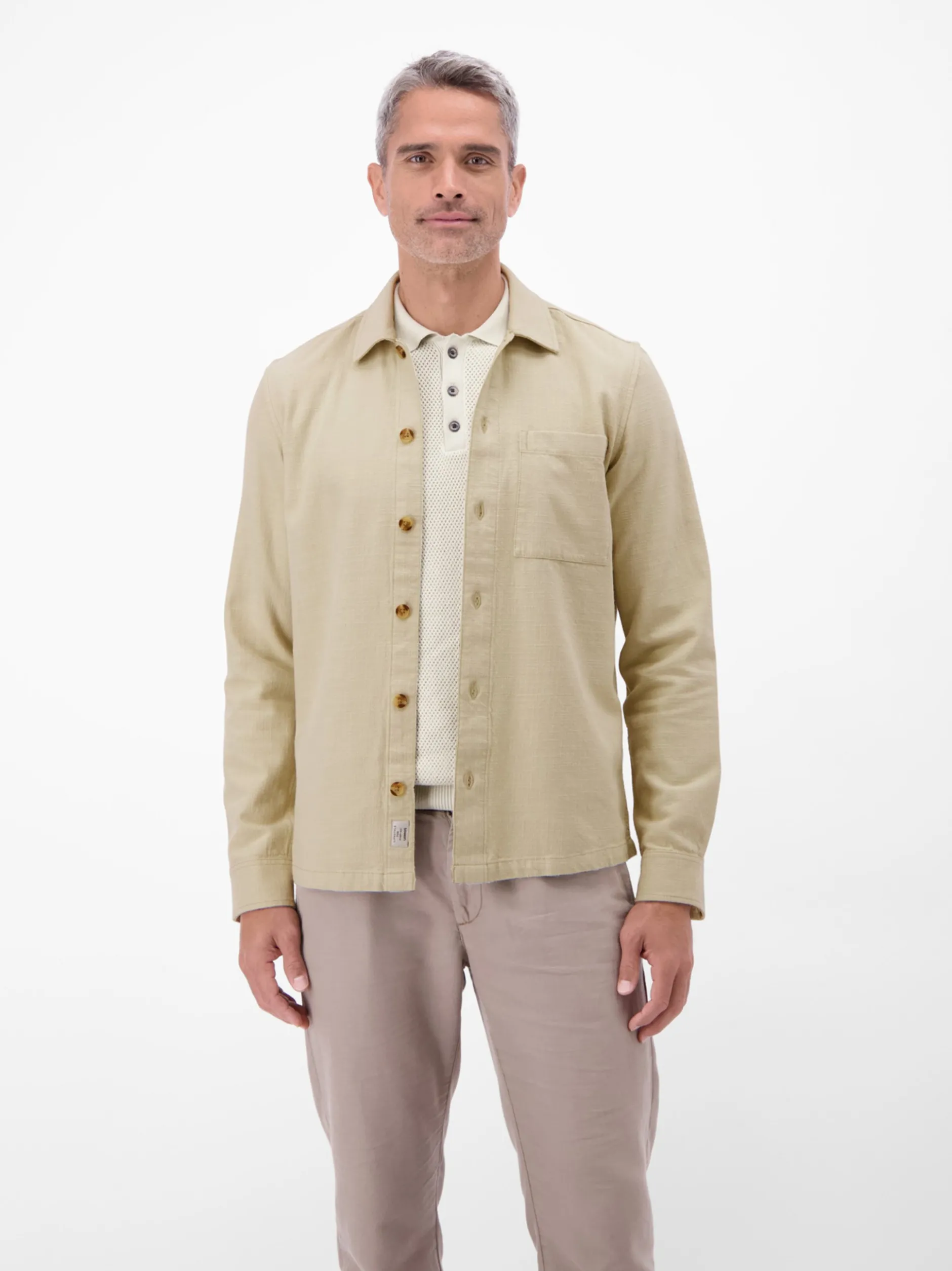 LERROS Herren Langarmhemd in beige