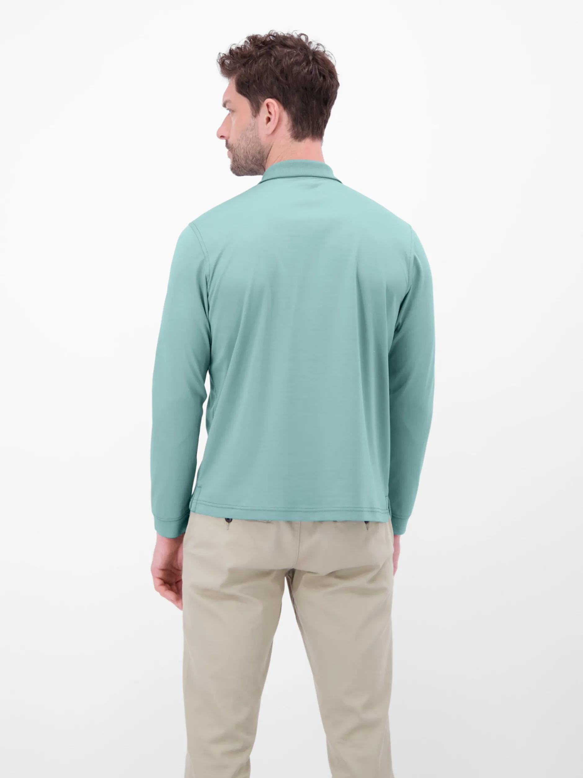 LERROS Herren Langarm-Poloshirt in blau