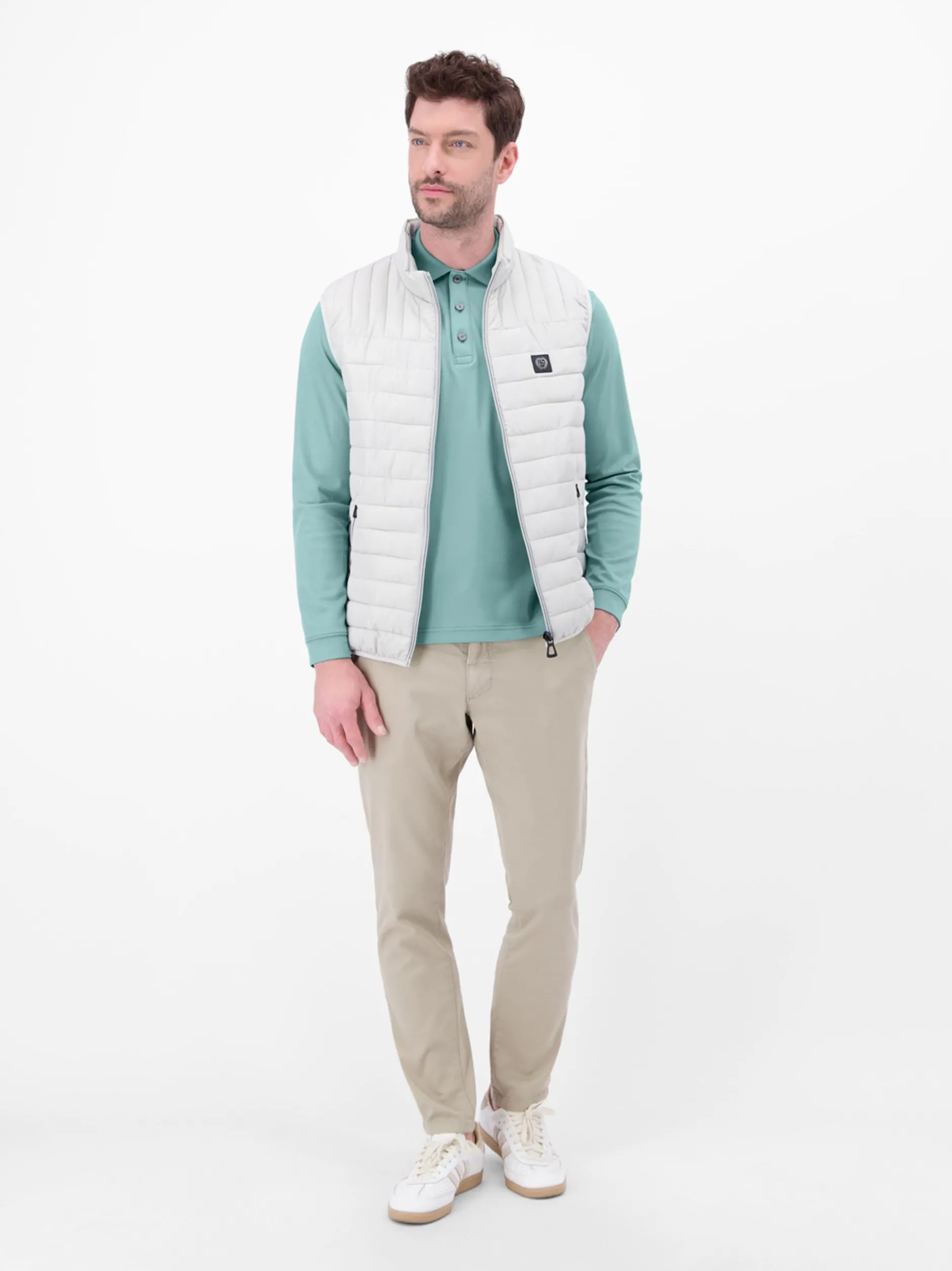 LERROS Herren Langarm-Poloshirt in blau