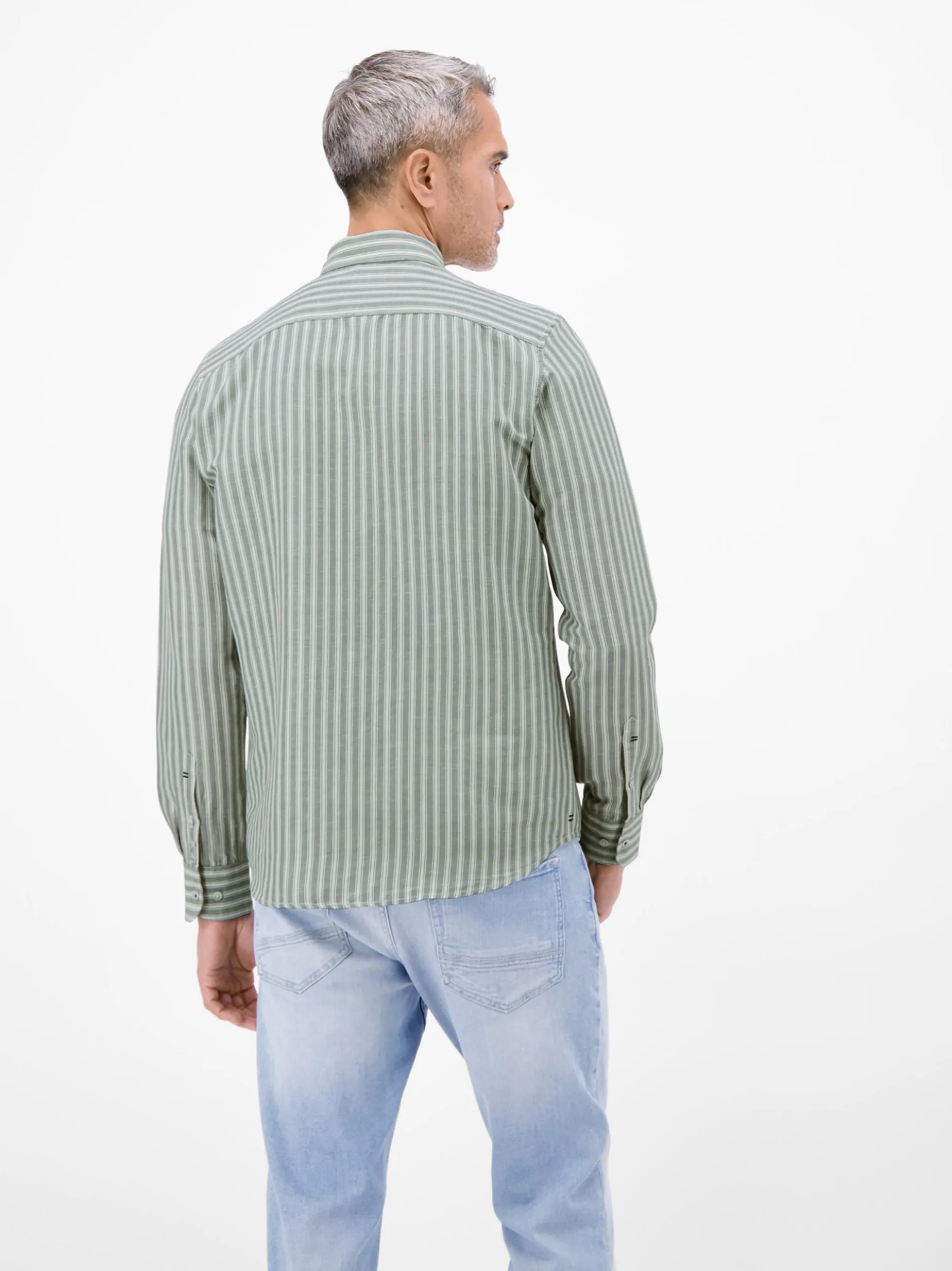 LERROS Herren Leinenhemd in grau