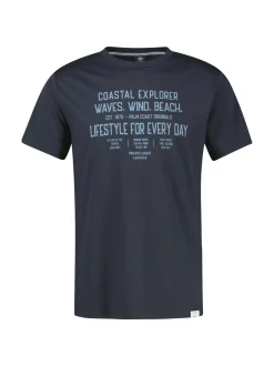 LERROS Herren Rundhalsshirt in blau
