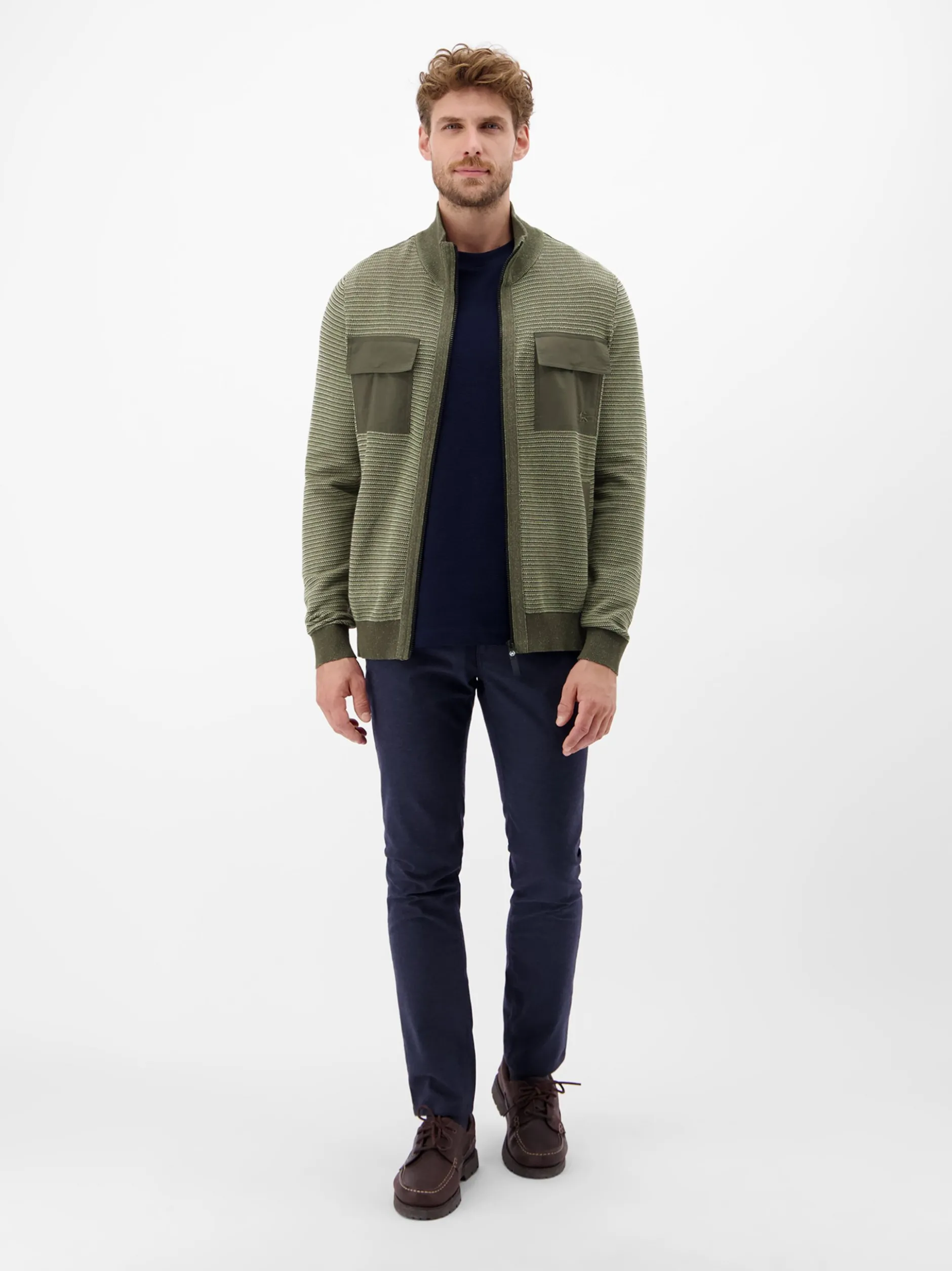 LERROS Herren Strickjacke in oliv