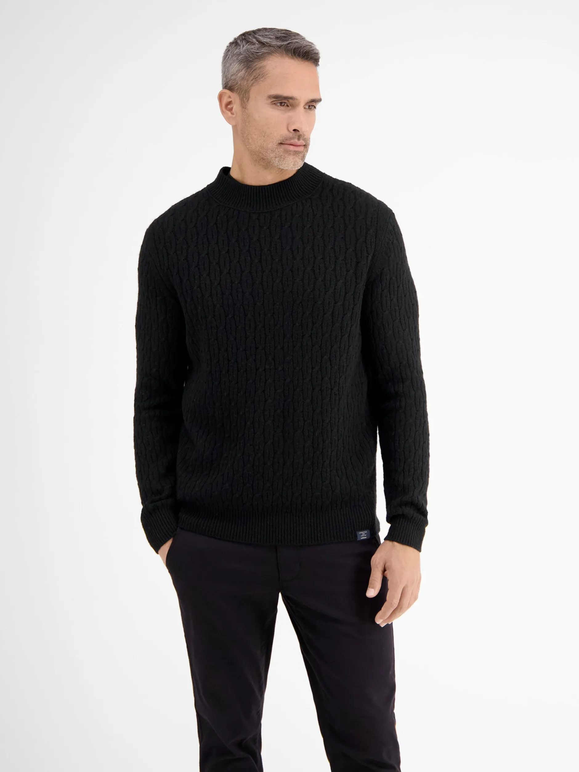 LERROS Herren Strickpullover in schwarz