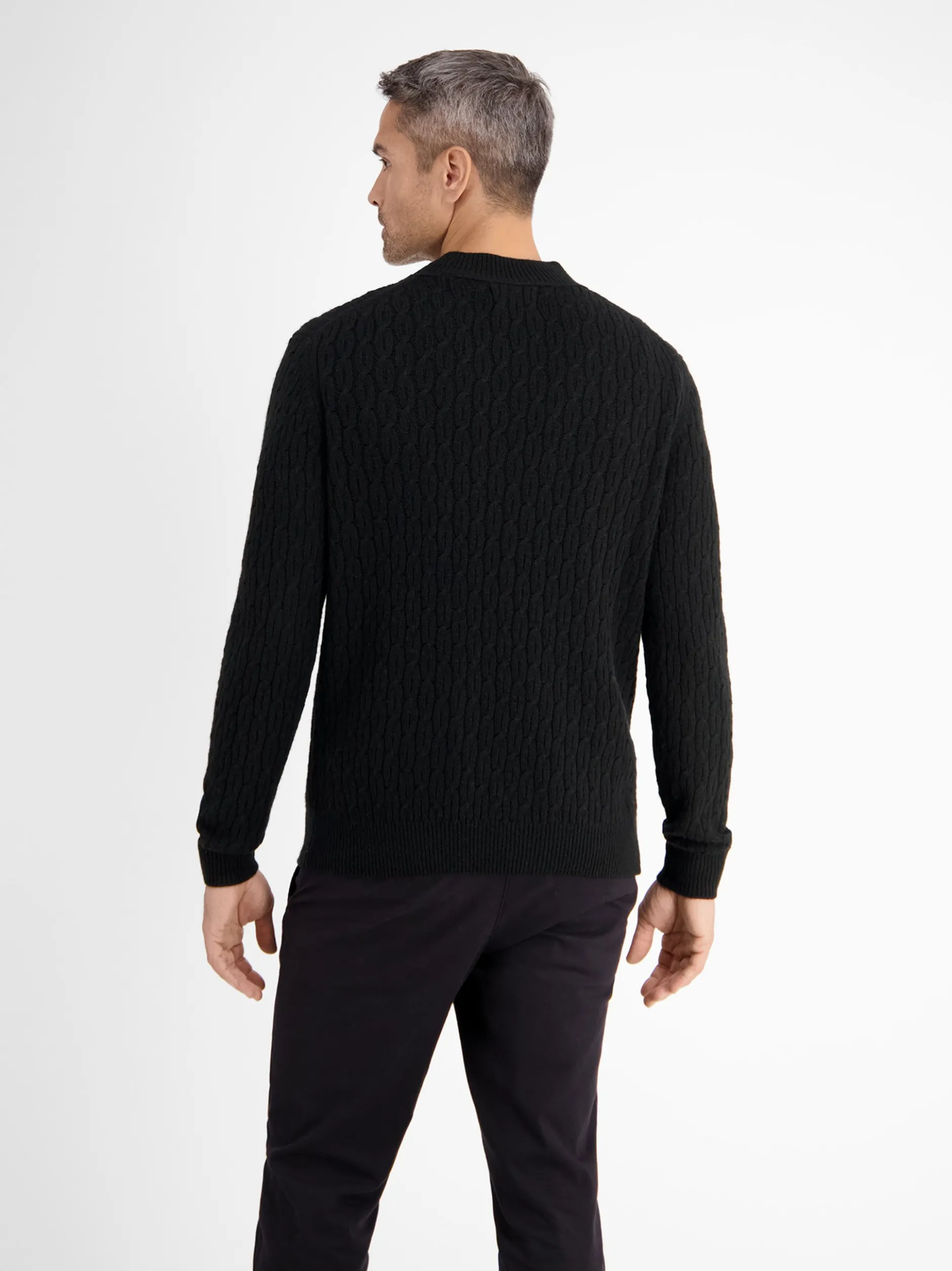 LERROS Herren Strickpullover in schwarz