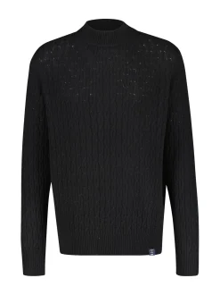 LERROS Herren Strickpullover in schwarz
