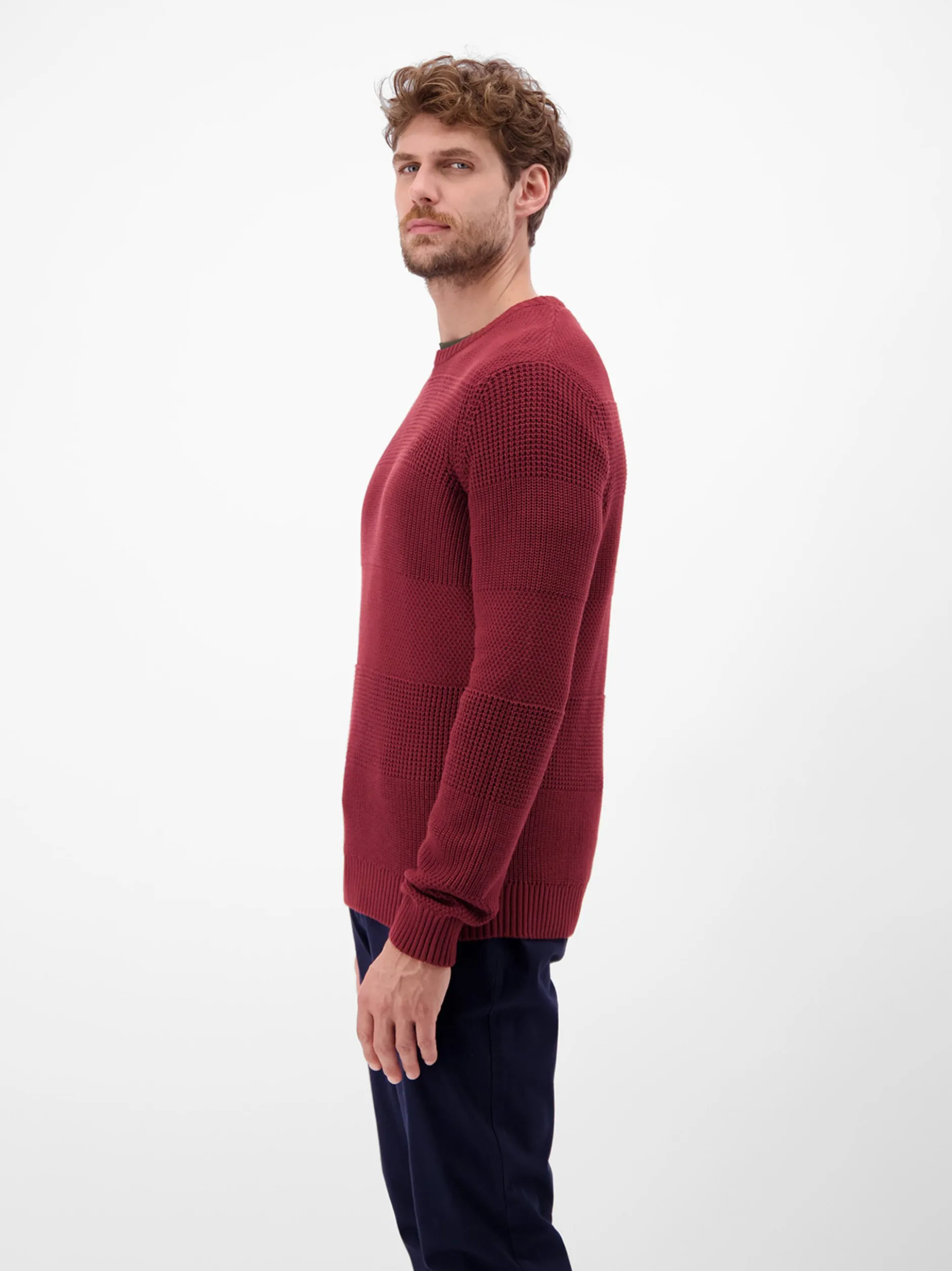 LERROS Herren Strickpullover in rot
