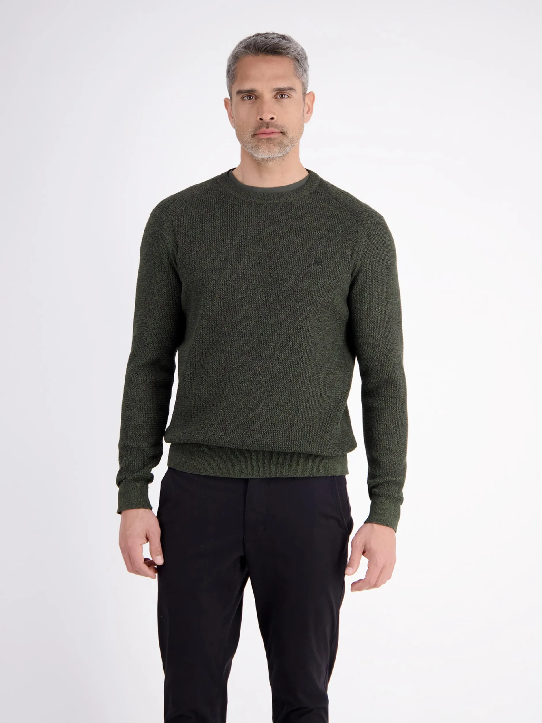 LERROS Herren Strickpullover in oliv