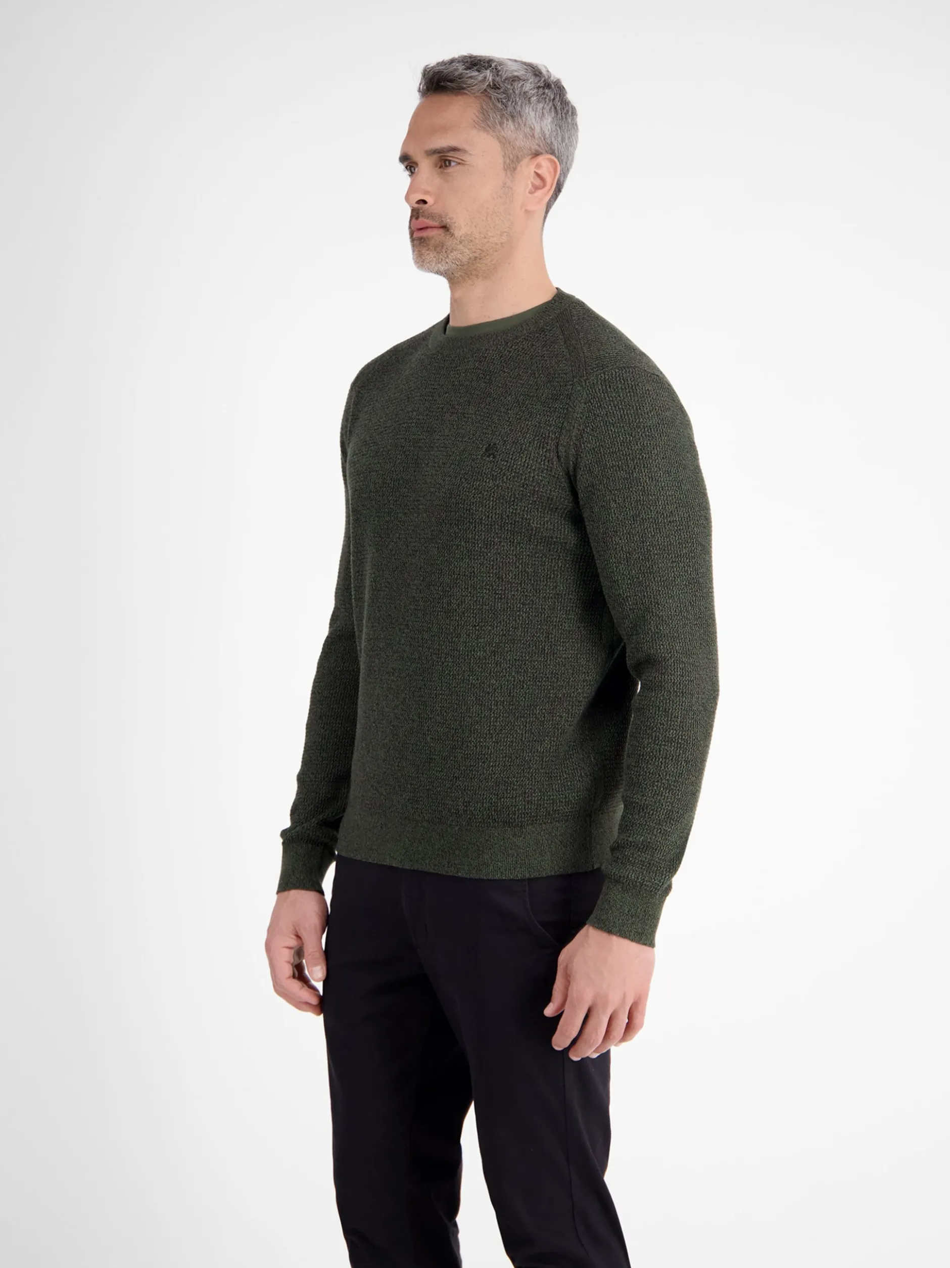 LERROS Herren Strickpullover in oliv