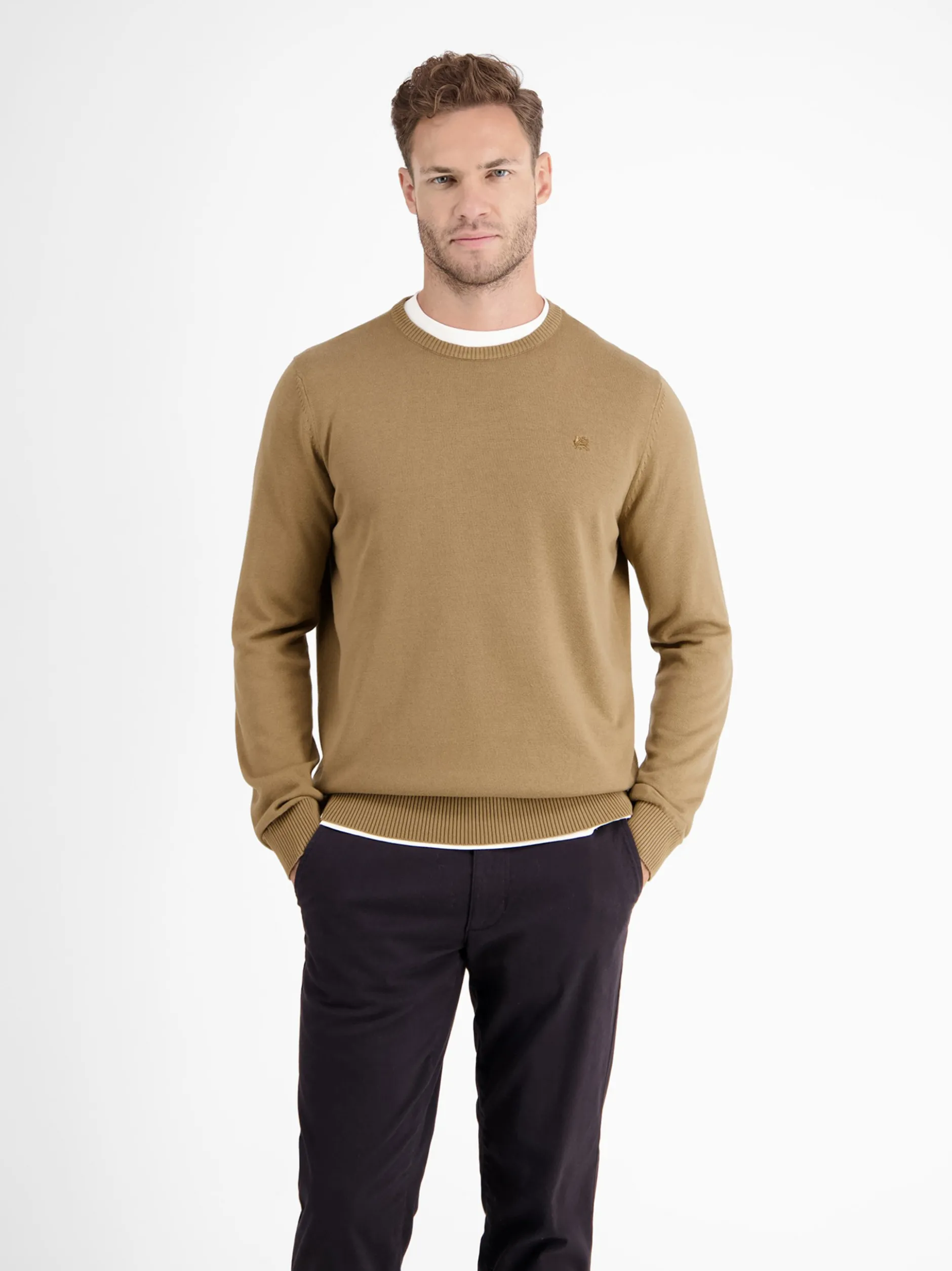 LERROS Herren Strickpullover in beige