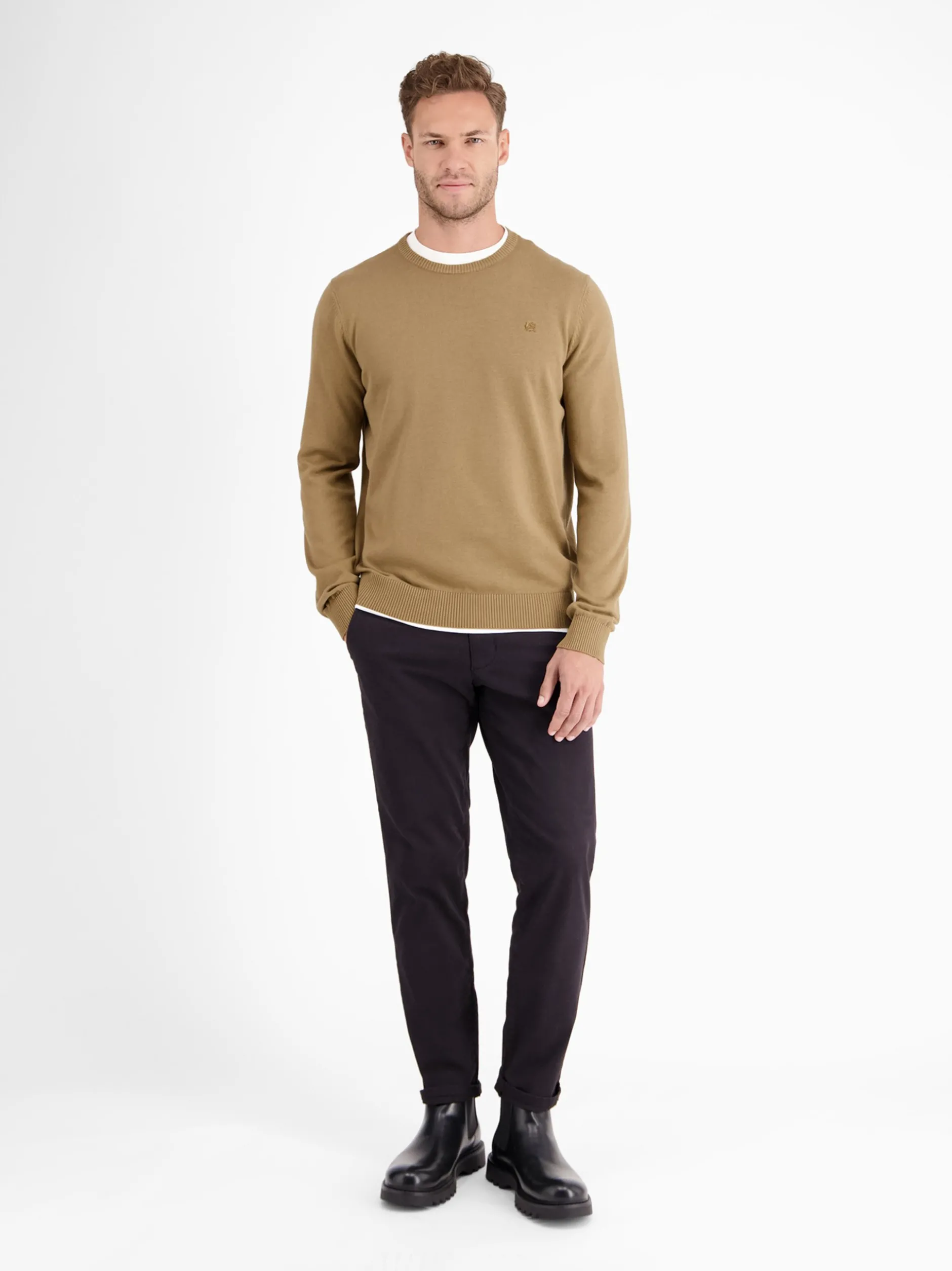 LERROS Herren Strickpullover in beige