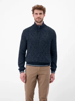 LERROS Herren Strickpullover in blau