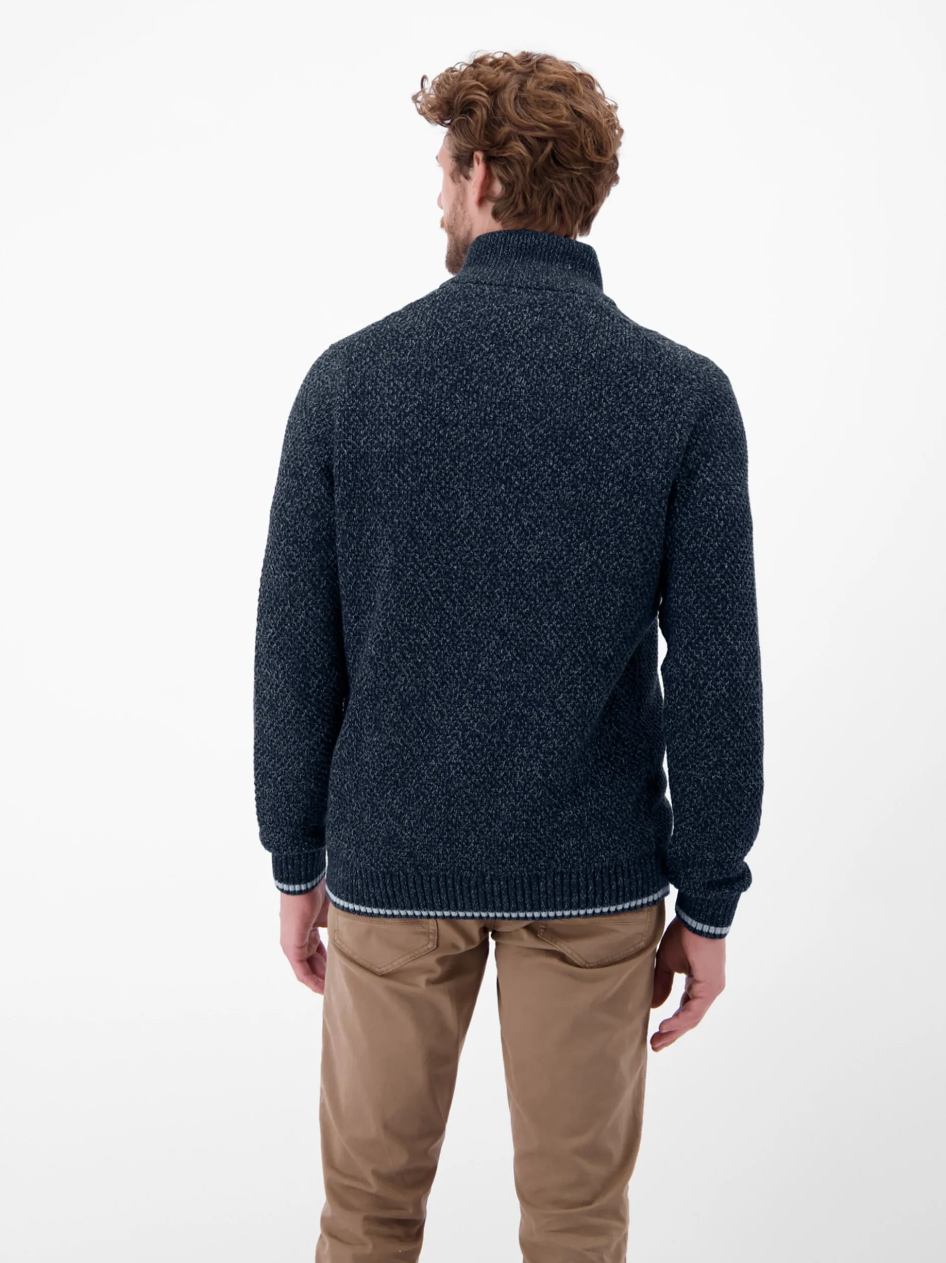 LERROS Herren Strickpullover in blau