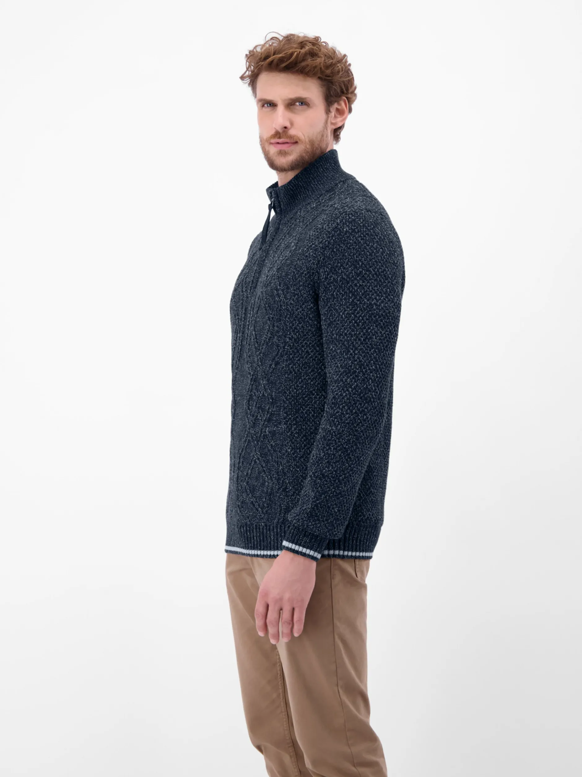 LERROS Herren Strickpullover in blau