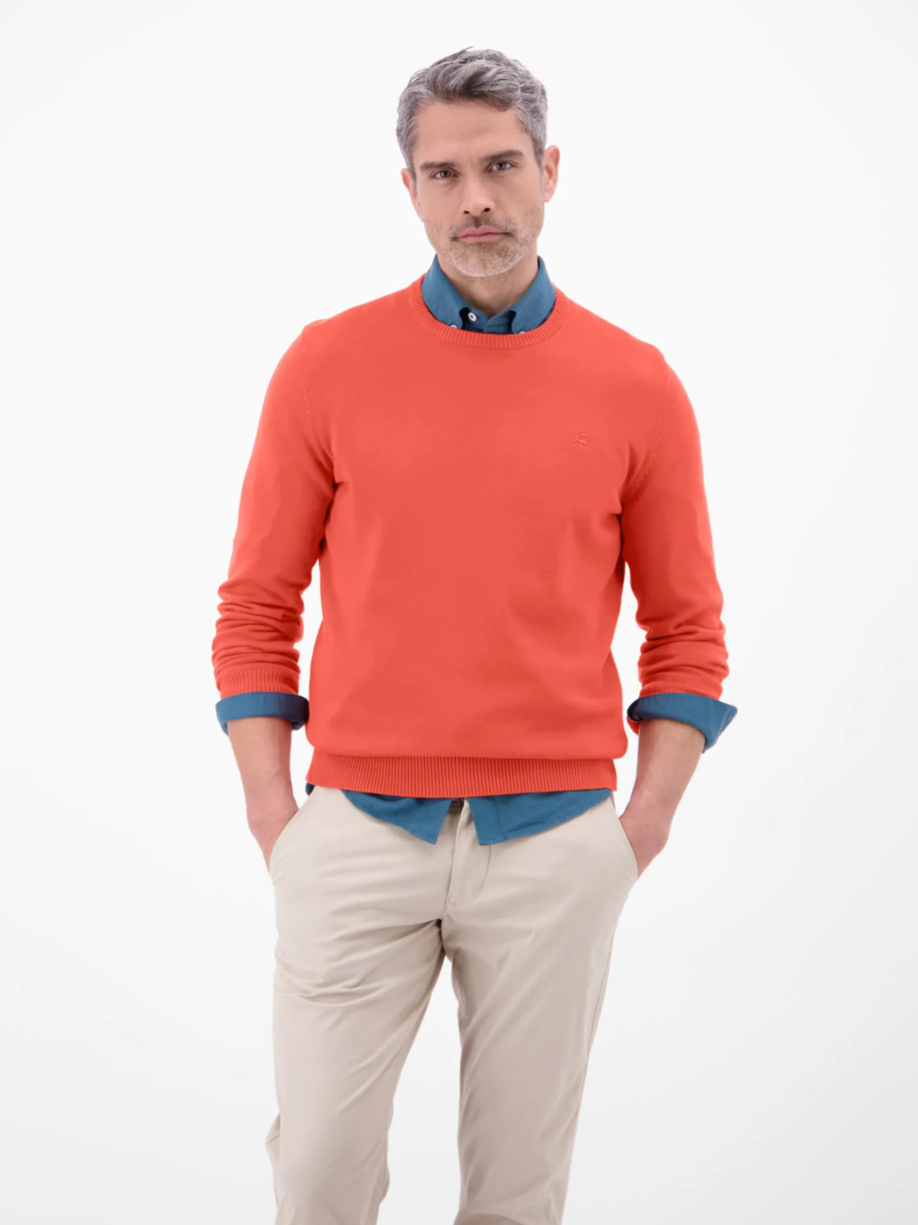 LERROS Herren Strickpullover in rot