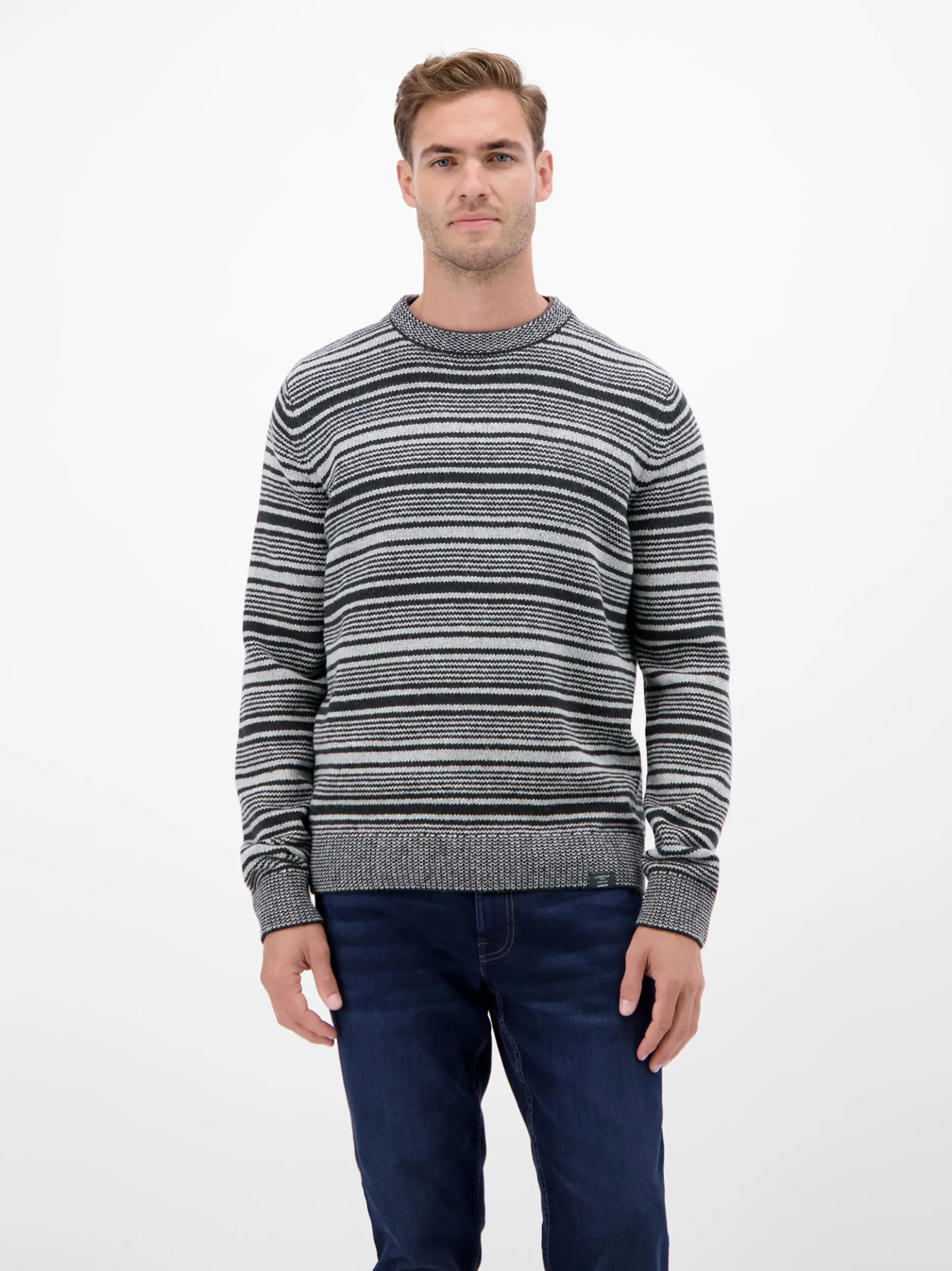 LERROS Herren Strickpullover in blau