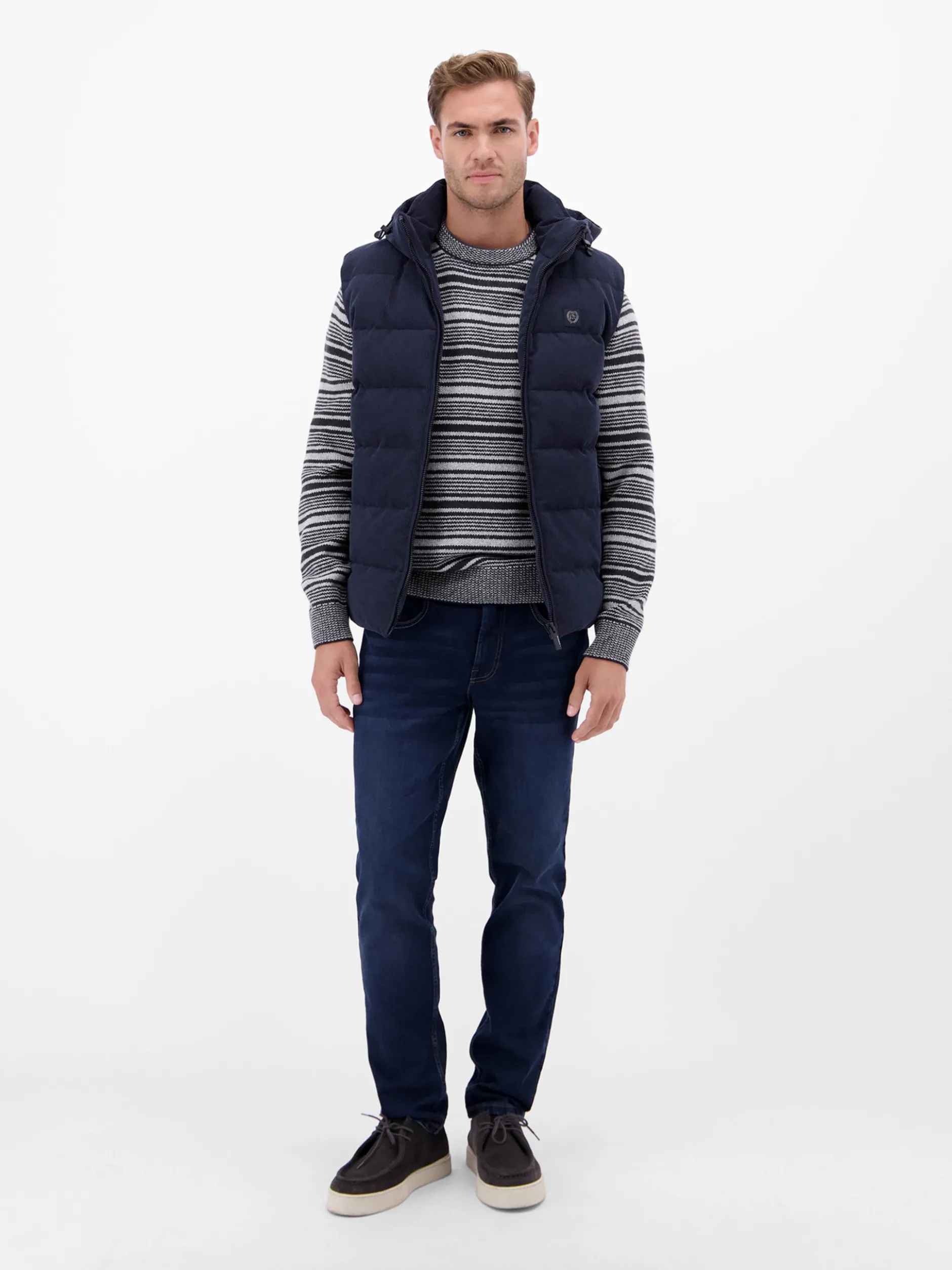 LERROS Herren Strickpullover in blau