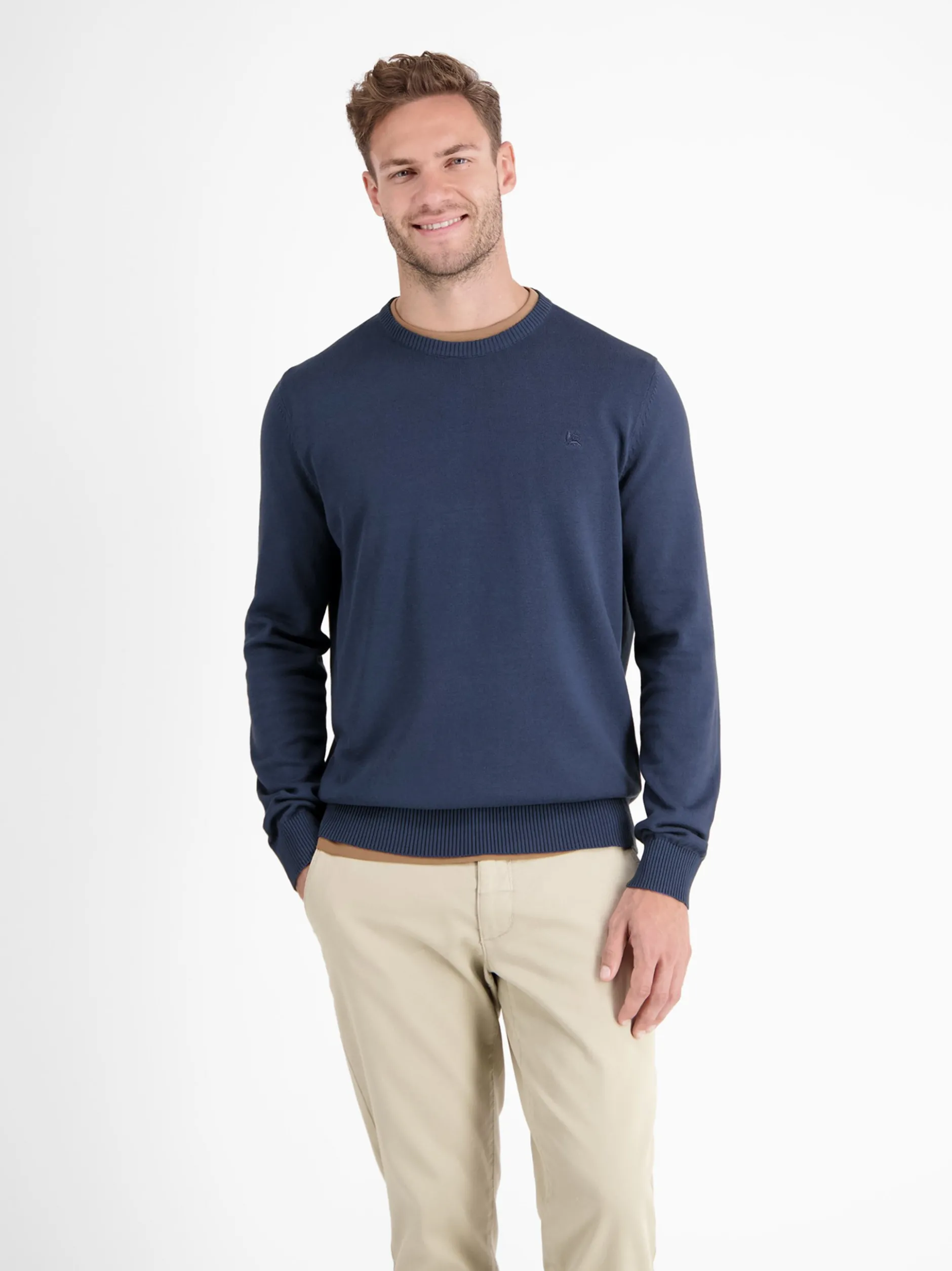 LERROS Herren Strickpullover in blau