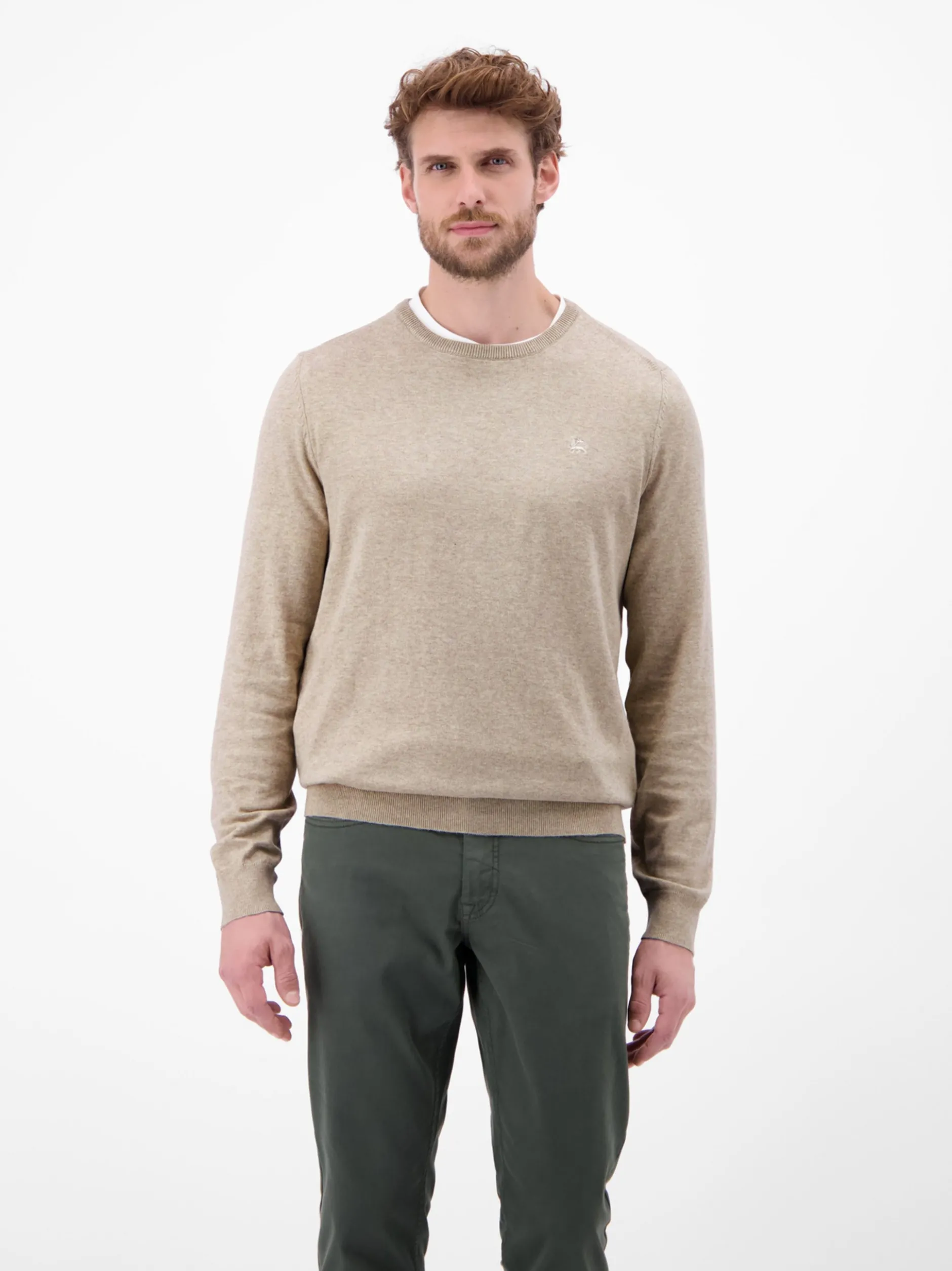 LERROS Herren Strickpullover in beige