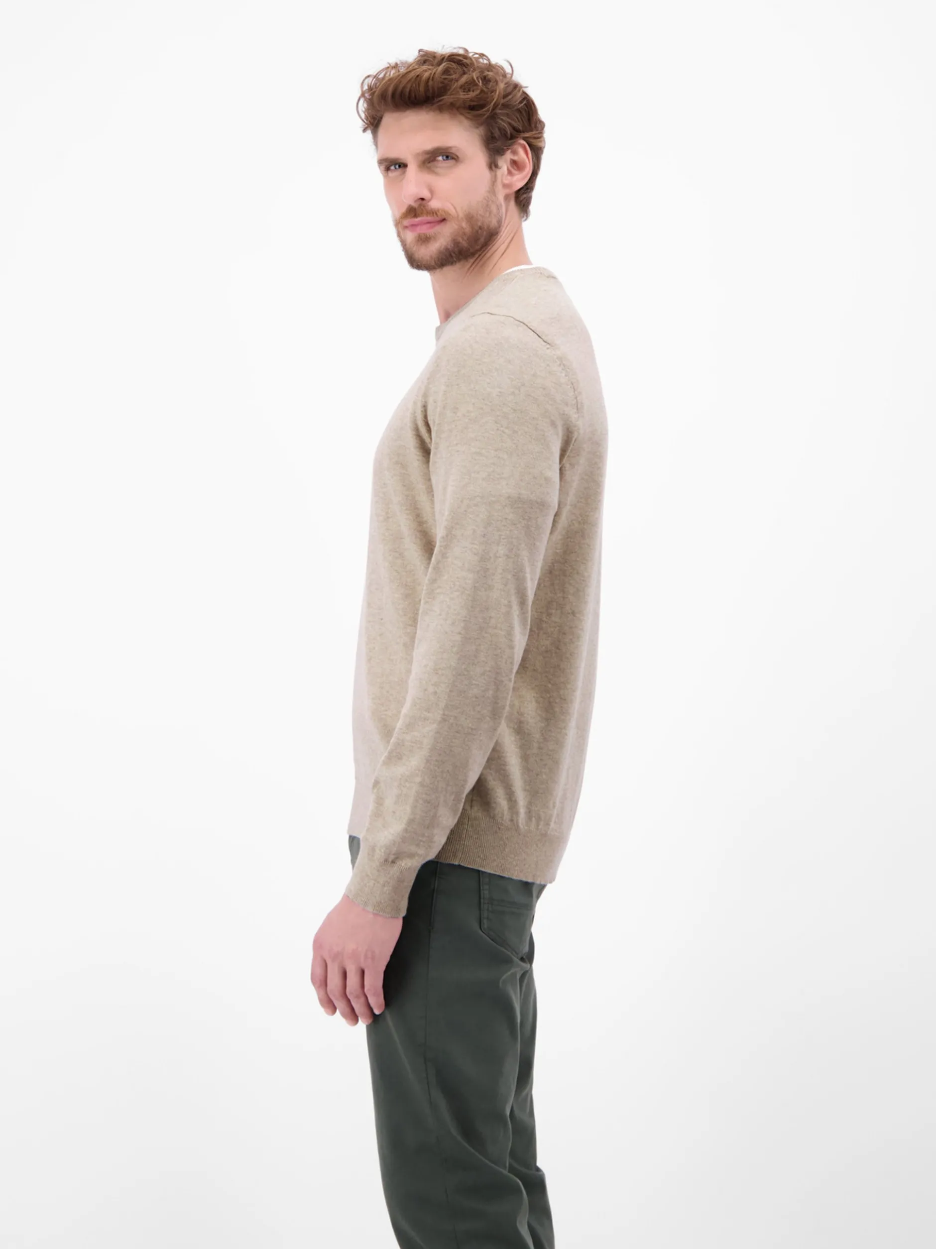 LERROS Herren Strickpullover in beige