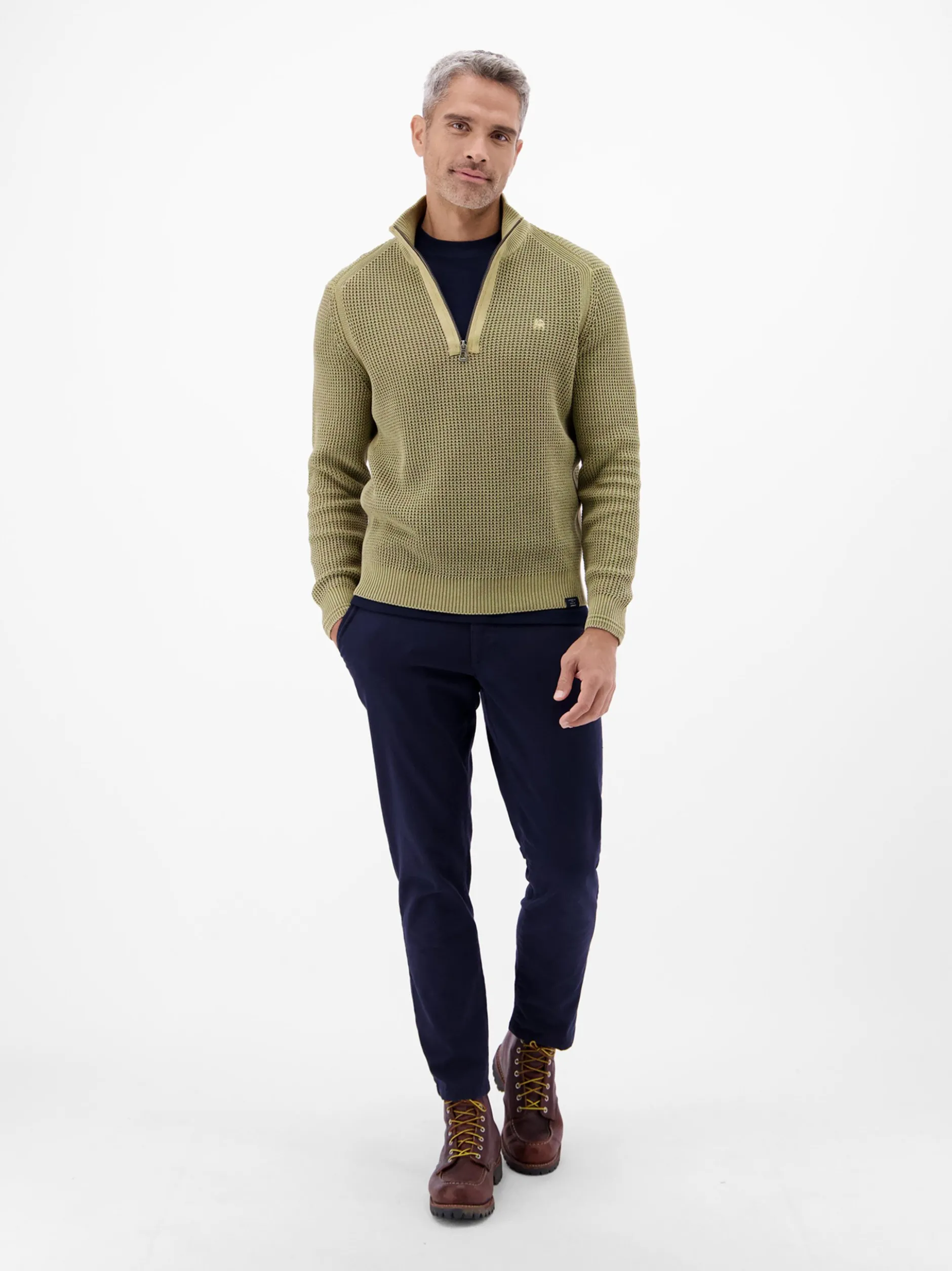 LERROS Herren Strickpullover in grün