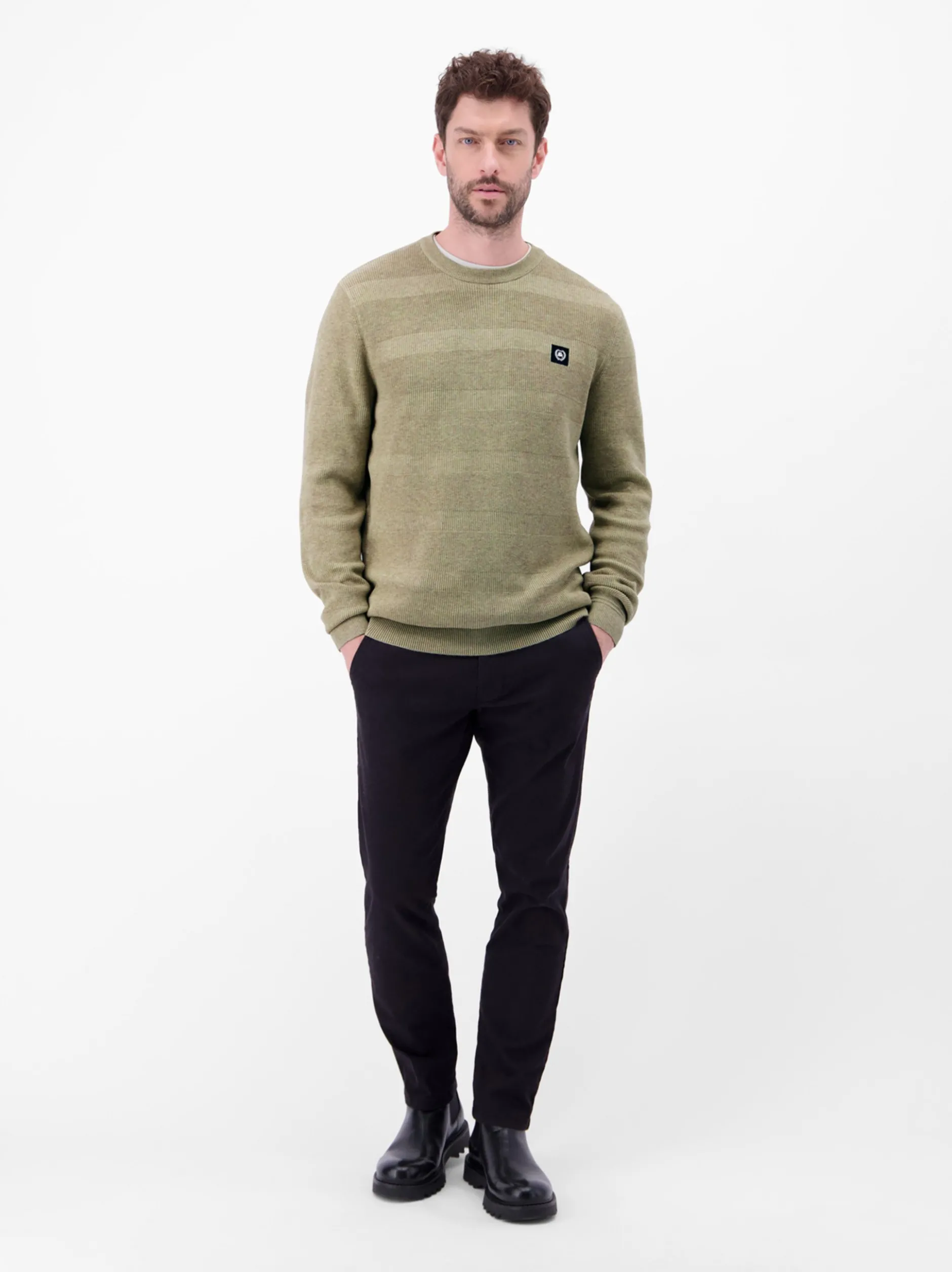 LERROS Herren Strickpullover in beige