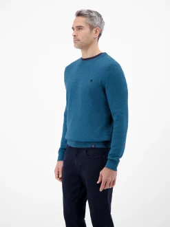 LERROS Herren Strickpullover in blau