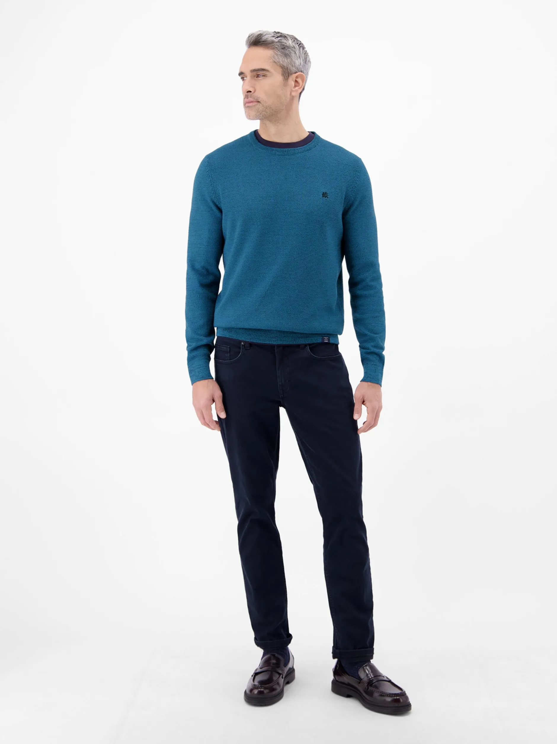 LERROS Herren Strickpullover in blau