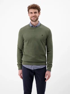 LERROS Herren Strickpullover in oliv