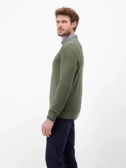 LERROS Herren Strickpullover in oliv