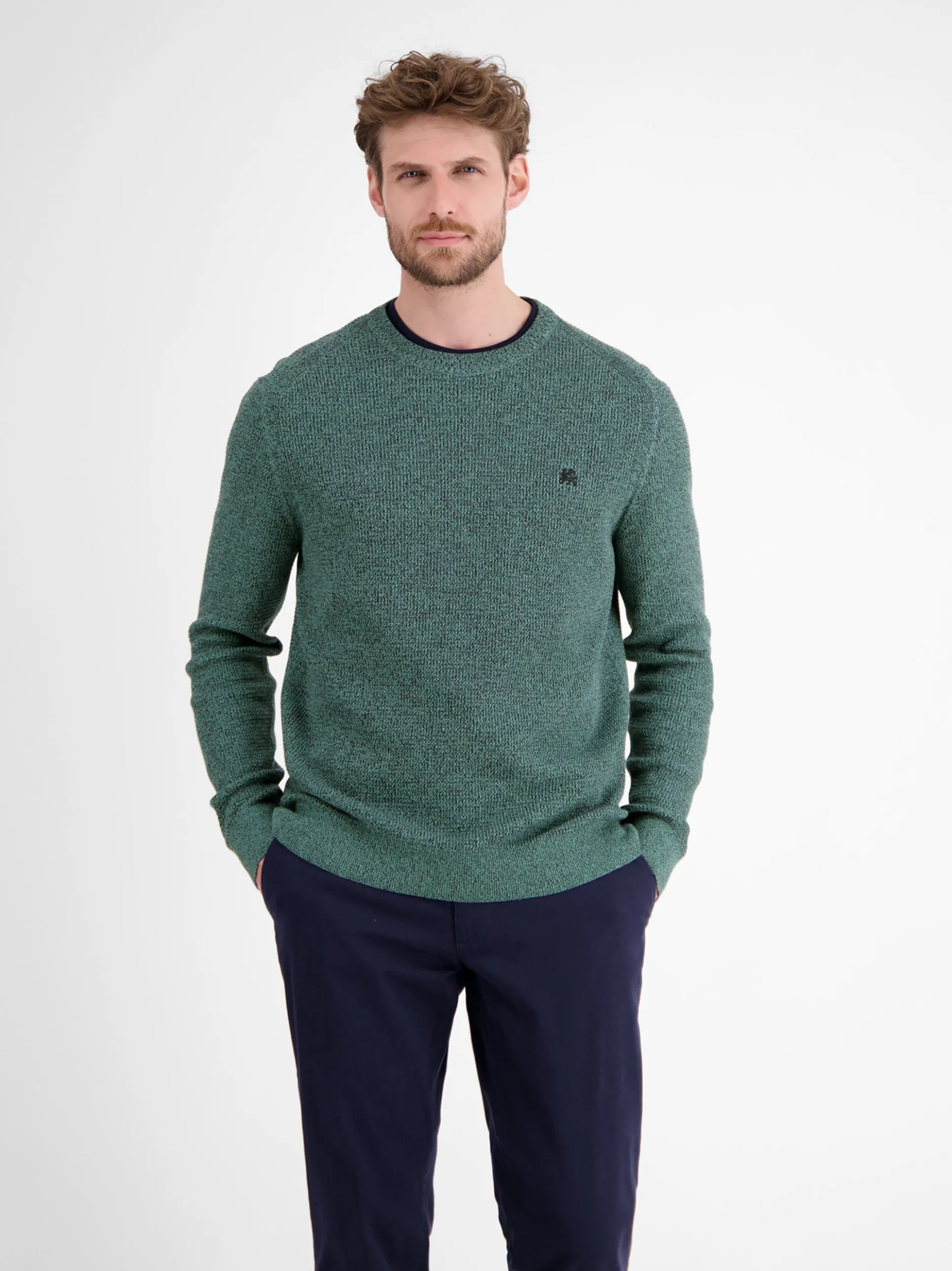 LERROS Herren Strickpullover in blau
