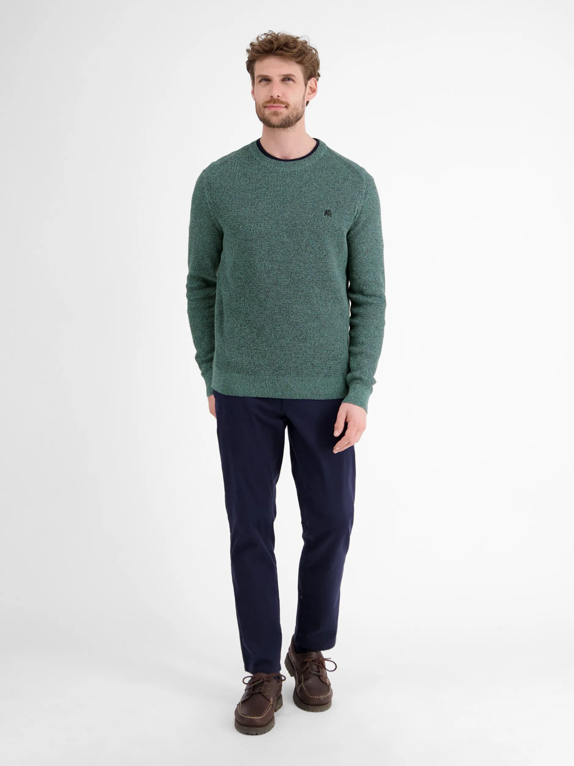 LERROS Herren Strickpullover in blau