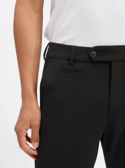 Les Deux Herren Stoffhose in schwarz - Länge: verkürzt