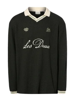Les Deux Herren Strickpullover - Waffle in tanne beige