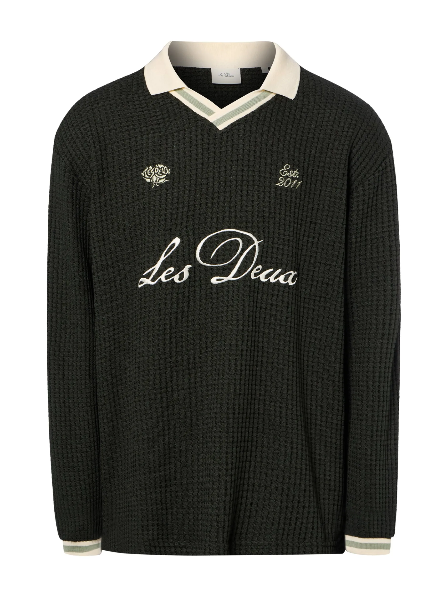 Les Deux Herren Strickpullover - Waffle in tanne beige