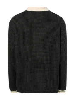 Les Deux Herren Strickpullover - Waffle in tanne beige