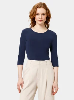 Les Lunes Damen Body mit 3/4-Arm in blau